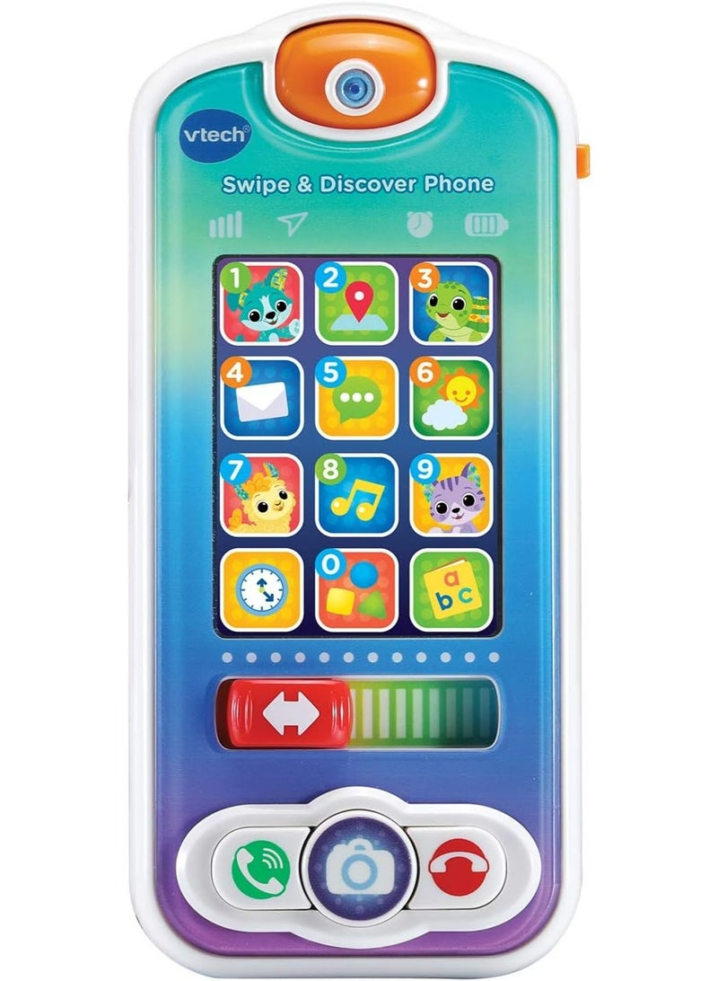 VTech Swipe & Discover Phone, Play Phone for Baby Girls & Boys, Interactive Toy with Lights and Sounds, Phone Toys for Babies, Learning Toy with Animals and Numbers, Ages 6 Months+, English Version - Image 4